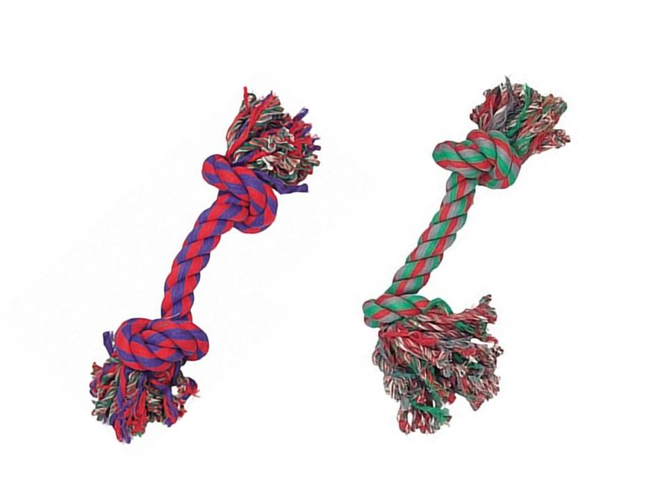 Flamingo Cotton bone 2 knots кость веревочная 2 узла игрушка для собак 22 см (507309)